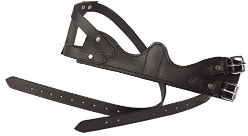 Waldhausen Kopperriemen Leder mit Rollschnallen, gepolstert, Einheitsgröße schwarz Koppriemen Crib Biter Leather - Collier Anti-Tiqueur