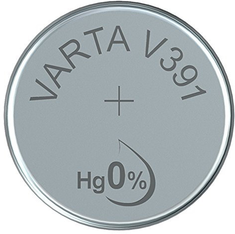 VARTA 14501391 - Pila de botón V391 de 1,5 voltios, Capacidad 40 mAh, Sistema químico de óxido de Plata, para Dispositivos electrónicos cotidianos para garantizar un Suministro óptimo de energía