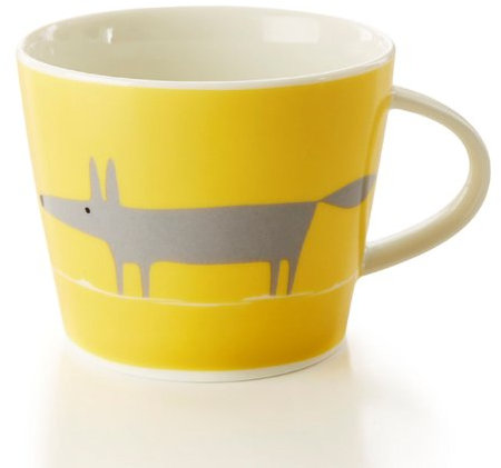 Scion Living - Keith Brymer Jones Collaboration Range - Mr Fox Ceramic Mug - Gift Boxed - Yellow / Charcoal - 350ml