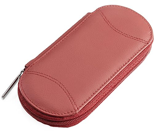 REMOS Manicure Case Empty Made of Genuine Leather with Space for 5 Tools - red