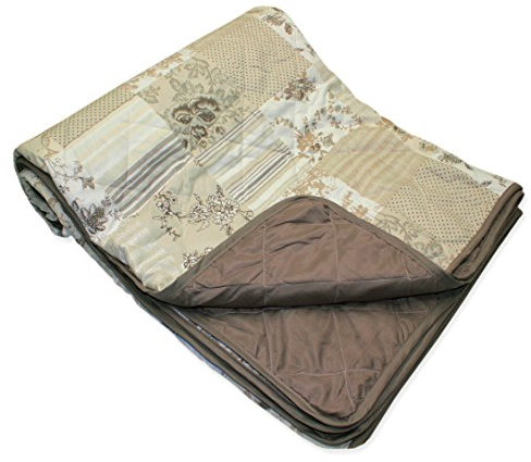 Haus und Deko Copriletto Patchwork Circa 220 x 240 cm Divano Couch schoner Copriletto Coperta # 1664, Poliestere, erdtöne, ca. 220x240 cm