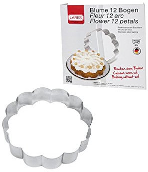 Lares Backform/Backrahmen Blume mit 12 Bögen - aus Federbandstahl - Ø ca. 27cm, H: ca. 7cm - Made in Germany