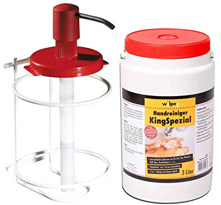 Wilpeg Handwaschpaste 3L inkl. Spendersystem | Seife für Werkstatt & | Handreiniger gegen Öle, Fette & Teer | Mit Maiskolbenmehl | pH-hautneutral | Ohne Silikon & Mikroplastik | Rückfettend
