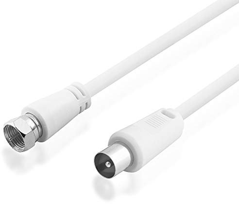 BestPlug câble satellite coaxial pour antenne tV coaxial câble lNB f mâle vers fiche coaxiale mâle pour compatible avec tV analogue et hD digital blanc 1,5 m 1,5 m