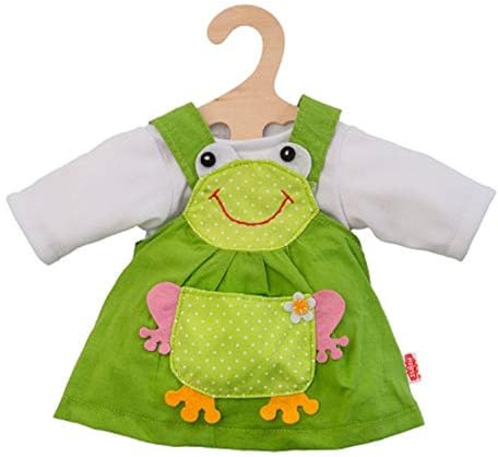 Heless 1488 - Juego de ropa para muñecas en diseño de rana 2 piezas, vestido y camiseta, talla 28 - 35 cm