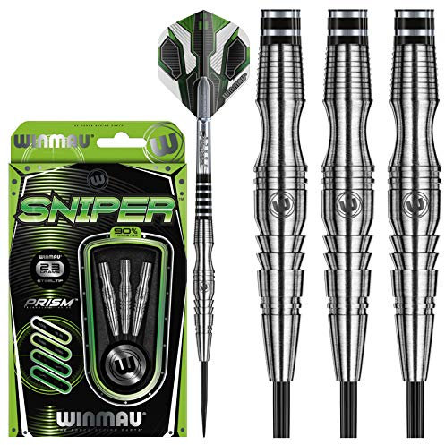 WINMAU Sniper 23g Profi Wolfram Steeltip Dartpfeile Set mit Flights und Schäfte
