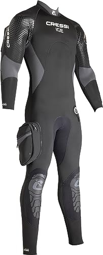 Cressi Men's Ice Premium Neoprene 7 mm Semi-Dry Suit - Black/Grey, 2X-Large/Size 7