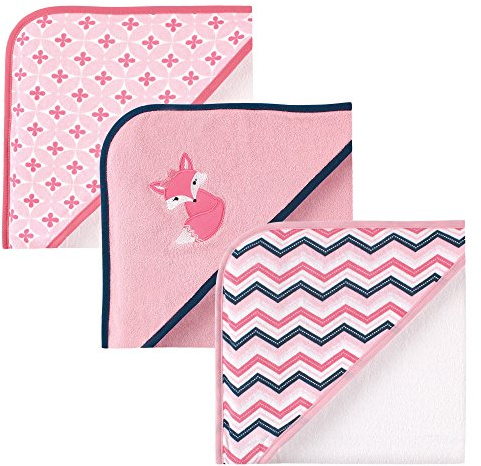 Luvable Friends Unisex Baby Cotton Terry Hooded Towels, Foxy, One Size