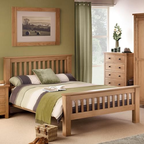 Julian Bowen Amsterdam Bed Frame, King, Solid Oak - W163 x D218cm