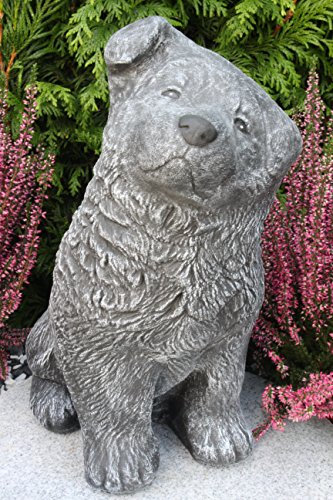 STEINFIGUREN SPICKER Steinfigur Hund groß 174/1, Gartenfigur Steinguss Tierfigur Basaltgrau