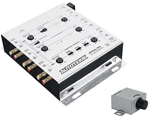 Autotek ATK2 3X Active Crossover Processor (Silver) – 8.5 Volts, 2-Way and 3-Way, Remote Bass Control Included, Built-In Crossovers, Level Adjust