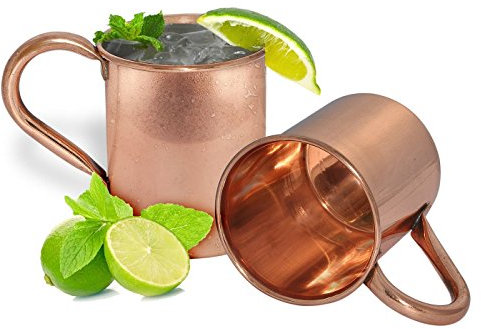 Pure CopperMoscow Mules Mug - Lead Free Copper - Lacquered Finish - Plain Shiny Style Handmade Capacity - 450 ML / 15 Oz (2)