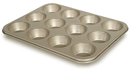 Glad Muffin Pan Nonstick - Heavy Duty Metal Cupcake Tin with Round Baking Cups, 12-Cup