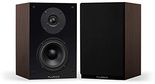 Fluance Elite High Definition 2-Way Bookshelf Surround Sound Speakers for 2-Channel Stereo Listening or Home Theater System - Natural Walnut/Pair (SX6W)