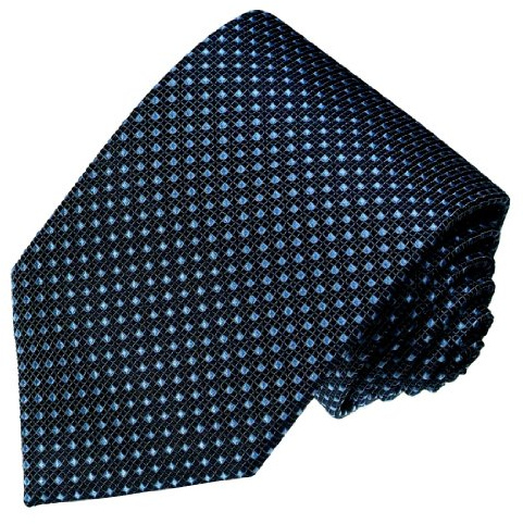 Lorenzo Cana 84190 Cravate de luxe 100 % soie Bleu pigeon à pois bleus