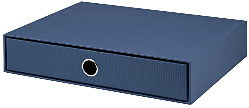 Rössler Papier 1524452900 - S.O.H.O. Boîte à tiroirs pour DIN A4, avec trou de poignée, Navy, 343 x 250 x 65 mm, 1 pièce