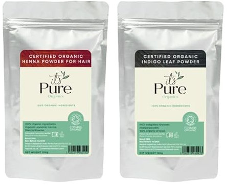 It's Pure Certified Organic Henna 100g & Organic Indigo 100g