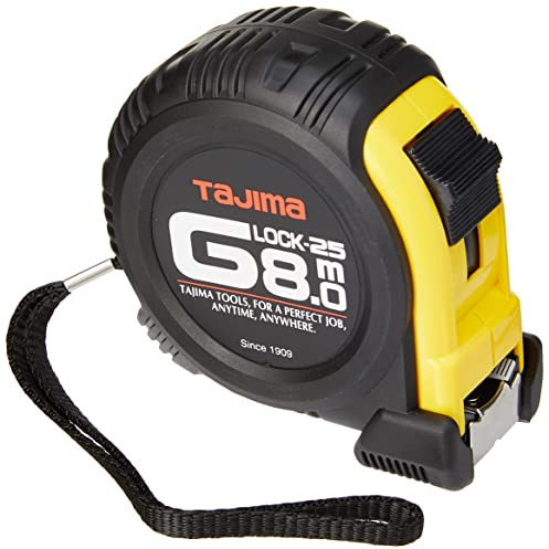 Tajima G-Lock Profi-Bandmaß, 8 m/25 mm gelb, 1 Stück, TAJ-26705, 0.3 W, 0.6 V G-lock – G5P80MY