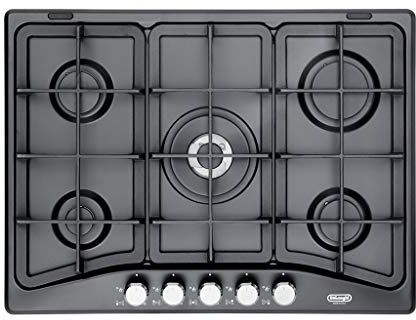 DELONGHI PFA57GH PFA 57 GH PIANO COTTURA A GAS 5 FUOCHI 68 70 CM GRIGLIE GHISA ANTRACITE
