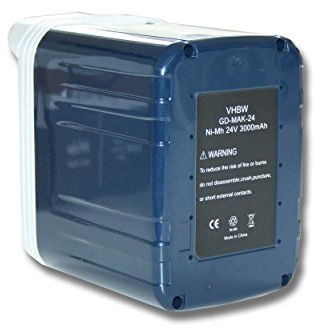 vhbw Batería Compatible con Makita BHR200SH | BHR200SFE, BHR200SJE, BHR200SHE, BHR200WAE, BHR200SAE, BHR200 herramienta (3000 mAh, NiMH, 24 V)