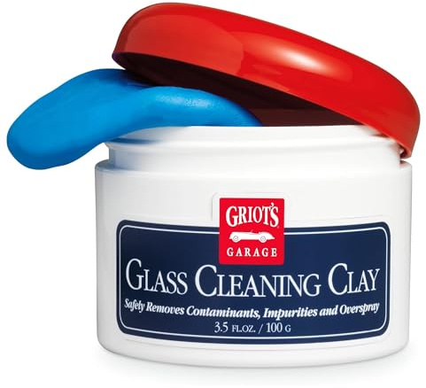 Griot's Garage Glass Cleaning Clay for Car Window, Windshield, Shower Door, Stone, Ceramic Tiles, Removes Oil, Tar, Grease, Water Spots, and More 11049, 3.5oz, Blue