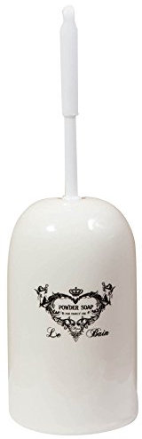 Biscottini Porta Scopino per WC - Scopino WC Porcellana 16x12x10 cm - Portascopino bagno da Terra in Ceramica Bianca - Portascopino chiuso - Scopettino - Spazzolone