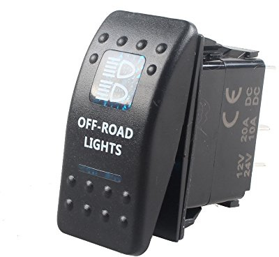 Mintice Auto 12V 20A LED Blu Luce Pannello Interruttore a Bilanciere Interruttore a Levetta Pulsante Cruscotto Impermeabile Camion 5Pin Offroad Light