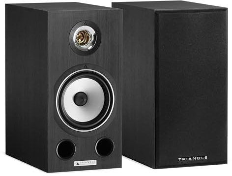 TRIANGLE – Hi-Fi-Regallautsprecher Comète EZ – Belastbarkeit 80 W – Wirkungsgrad 89 dB/W/m – Vielseitig für Musik und Heimkino – 200 x 400 x 324 mm – Aschschwarz (Paar)