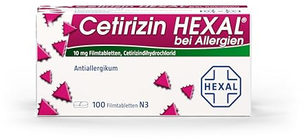 Cetirizin HEXAL® bei Allergien | 100 St | Lindert Juckreiz, Rötung und Schwellung der Haut bei Nesselsucht | Wirkt in ca. 30-60 Minuten