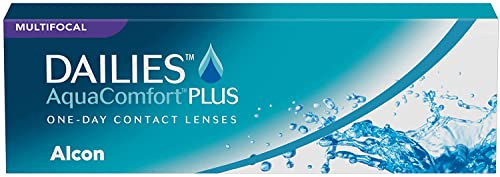 Dailies AquaComfort Plus Multifocal Lentes de contacto progresivas de reemplazo diario, Pack de 30, R 8.7 mm, D 14.0 mm, adición med -5 Diopt