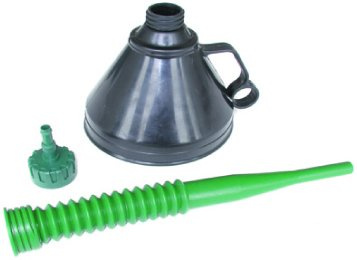 UNIVERSEL - Entonnoir En Plastique - Avec Filtre, Flexible Et Embout Pour Tuyau - Pour Bricolage Ou Automobile - Diamètre 165 mm - Noir