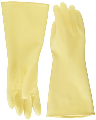 Winco Natural Latex Gloves, 8-1/2 x 16, Yellow