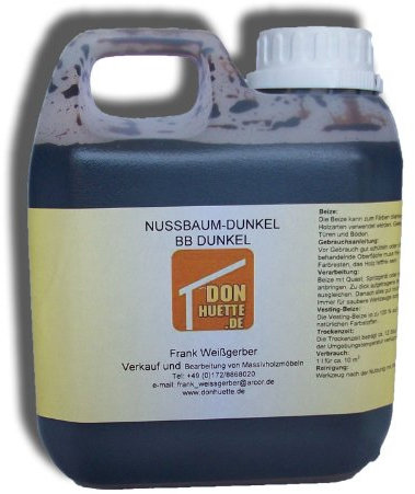 DonHütte Holzbeize Nussbaum-dunkel 1000ml für Möbel und Türen, Wasserbasis, 1 l