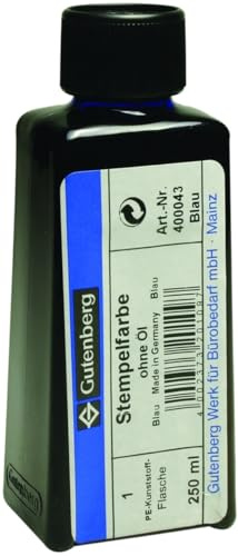 Gutenberg Stempelfarbe ohne Öl 250ml blau