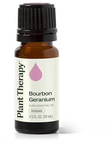 Plant Therapy Geranium Bourbon Essential Oil 10 mL (1/3 oz), 100% Pure, Undiluted, Natural Aromatherapy, Soothing Skincare and Emotional Balance