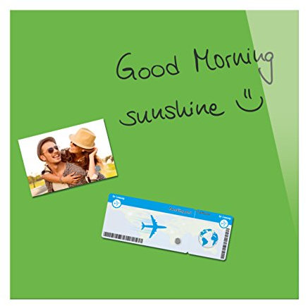 Be!Board B1105 Glas-Magnettafel grün, 45 x 45 cm, Memoboard magnetisch & beschreibbar, incl. 2 Neodym-Magnete, rahmenlos, für Wohnung und Büro