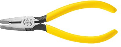 Klein Tools D234-6 Scotchlok Connector Crimping Pliers with Induction Hardened Knives, Hot-Riveted Joint and Curved Handles , Yellow Small