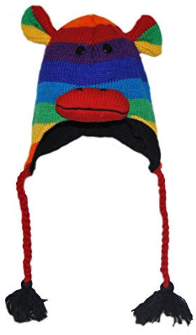 PINK YAK Tiermütze Regenbogen Affe Kind