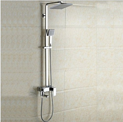 Gowe Luxe Laiton pluie Ensemble de douche, carré, barre de barre de douche, colonne de douche à fixation murale