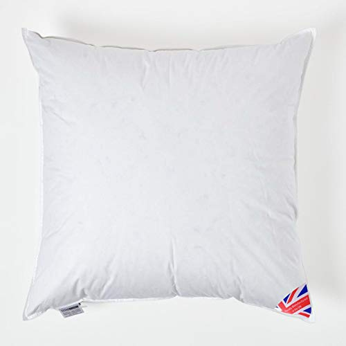 HOMESCAPES Lot de 4 Oreillers en Plumes de Canard et Coton, 65 x 65 cm, Oreillers Naturels Moelleux