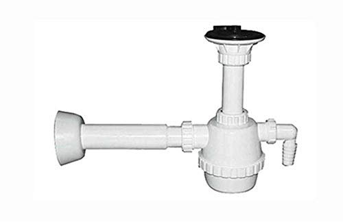 Sifone PVC 1 via con piletta e scarico lavatrice con canotto 11/4