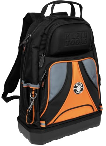 Klein Tools 55421BP-14 Tool Backpack, Heavy Duty Tradesman Pro Tool Bag Organizer with 39 Pockets, Molded Bottom