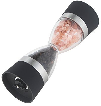 Simon The Cook Molinillo de sal y pimienta 2 en 1 – Molinillo de sal y pimienta – Juego de molinillo de sal y pimienta de acero inoxidable premium – Incluye libro electrónico sobre la cocina italiana – 100%