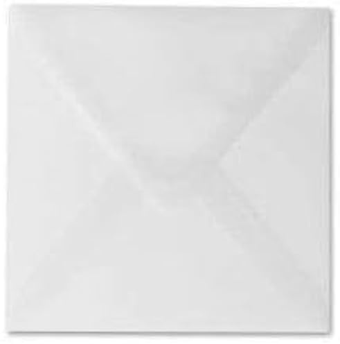 Paper24 25 Quadratische Briefumschläge (100g), Transparent 155 x 155 mm 15,5 x 15,5 cm mit Dreieckslasche für Hochzeitskarten im Format 148x148 mm (Transparent)