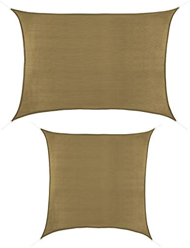 BB Sport Tenda Velo Sole Vela Sole Ombreggiante HDPE Protezione Solare UV 90% Parasole Giardino Esterni, Colore:Cappuccino, Dimensione:2m x 4m