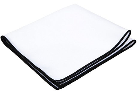 Flairs New York Gentleman's Essentials Weekend Casual White Pocket Square (White/Midnight Black)