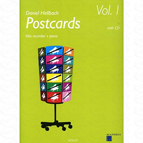 Postcards 1 - arrangiert für Altblockflöte - Klavier - mit CD [Noten/Sheetmusic] Komponist : HELLBACH DANIEL