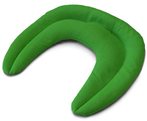 Cuscinetto termico ricurvo e diviso en 2 compartimenti - verde chiaro - Noccioli di ciliegia - Cuscino per il collo per terapia calda e fredda