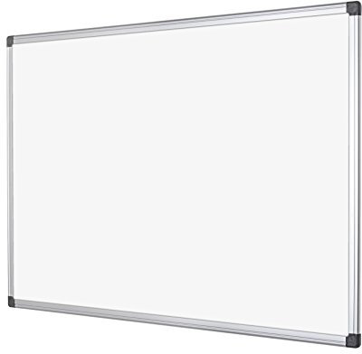Bi-Office Magnetisches Whiteboard Maya, 150 x 100 cm, Lackierte Stahloberfläche, Trocken Abwischbar, Memoboard mit Aluminiumrahmen und Stifteablage, Magnettafel