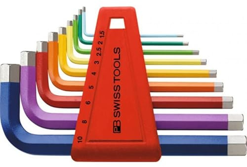 PB Swiss Tools Sechskant-Winkelschraubendreher-Satz, pulverbeschichtet, 9-teilig